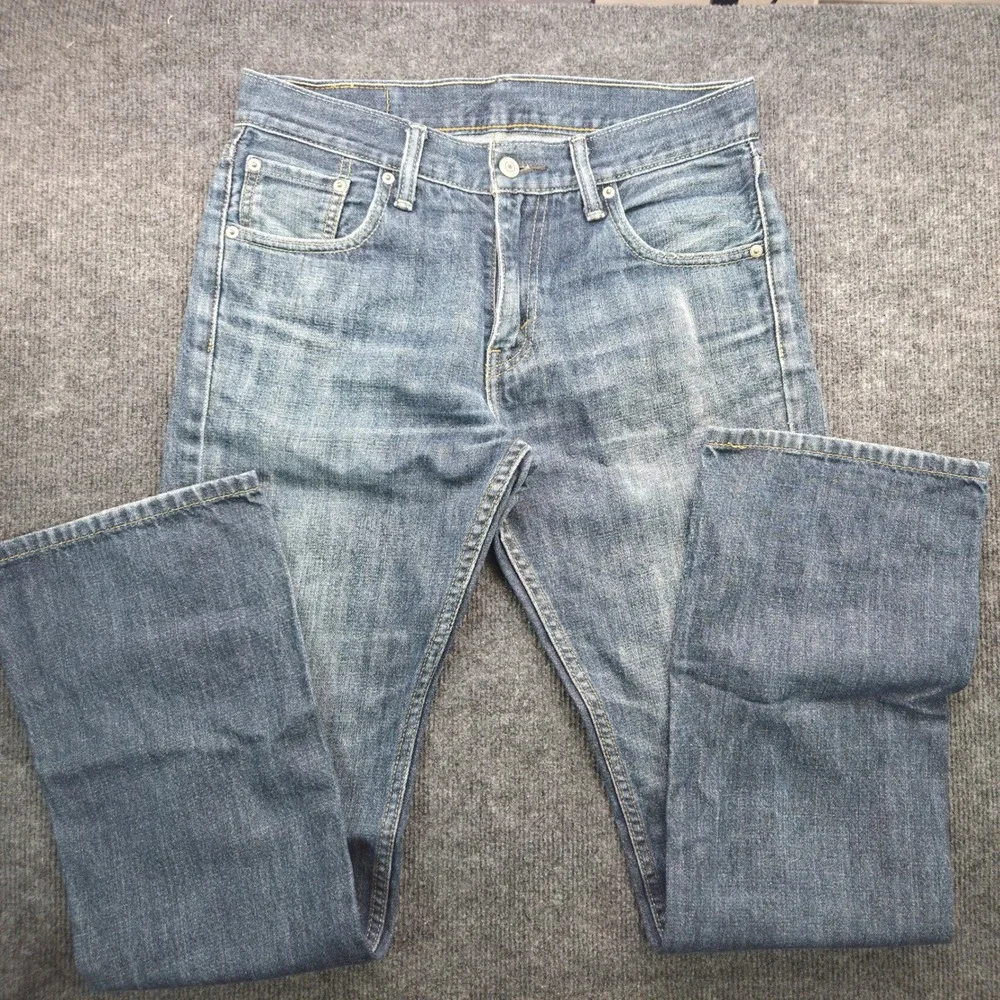 Levis 527 Mens 30x32 Blue Cotton Slim Bootcut Jeans Medium Wash Western Denim